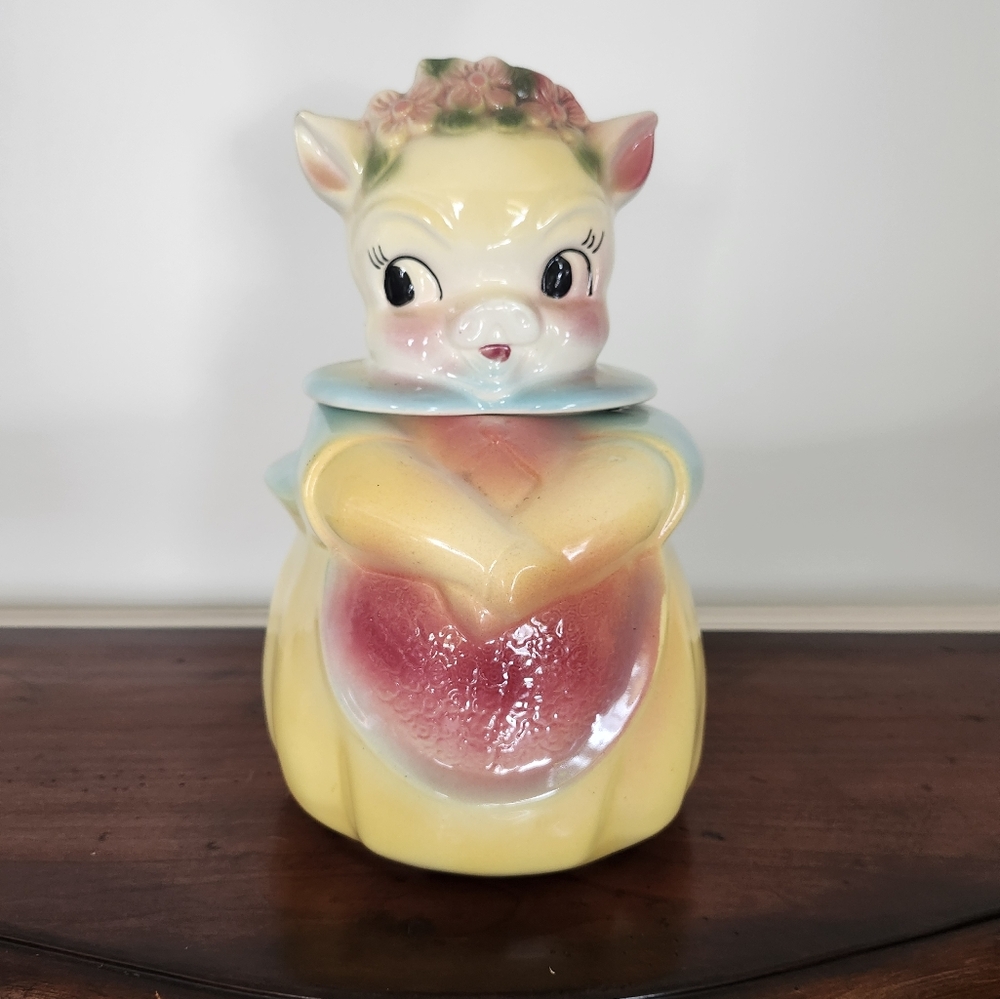 American Bisque rare vintage pig cookie jar 1950s
